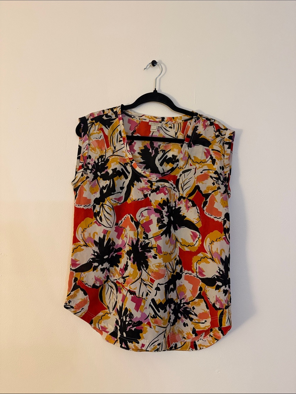 J.Crew Colorful Floral Sleeveless Blouse — Size 4
